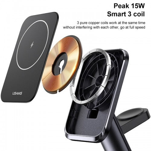 3 in 1 Magnetic Wireless Charging Stand For Apple Devices