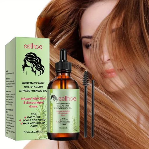 60ml Rosemary Mint Scalp And Hair Strengthening Oil, Hair Care Serum For All Hair Types, Healthy Hair Penetrates Root To Tip