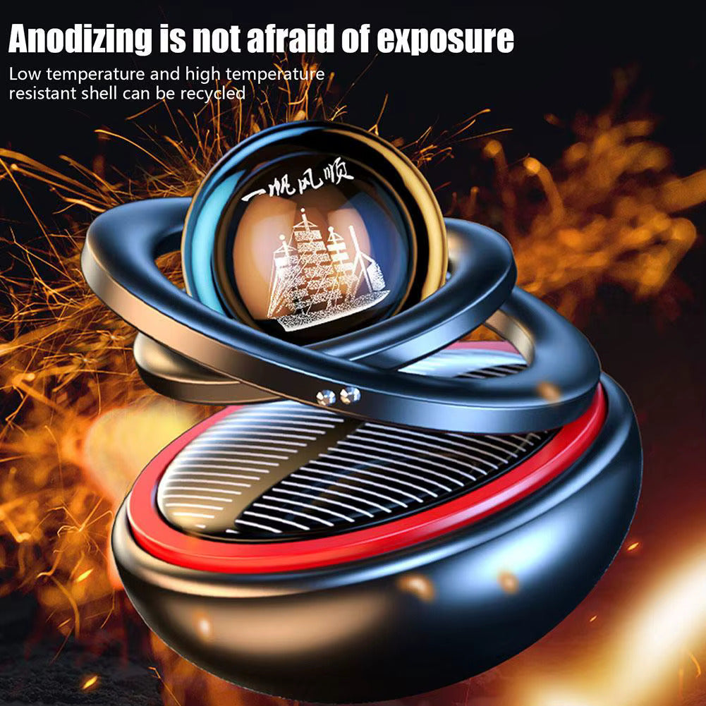 Solar Car Air Freshener Rotating Aromatherapy