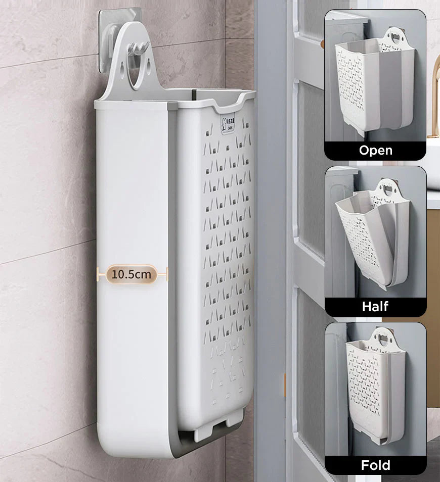 clickNcart™ collapsible-hanging-laundry-basket-with-carry-handle