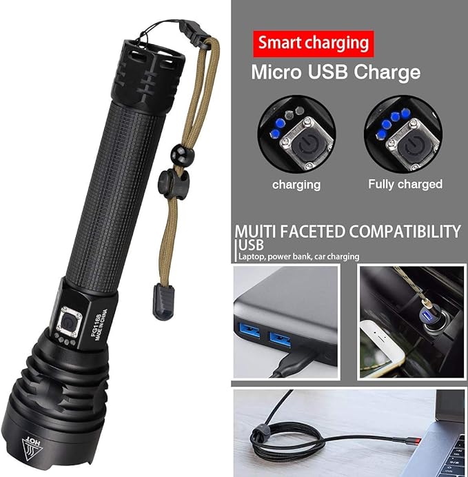 clickNcart™ P90 LED Flashlight Rechargeable
