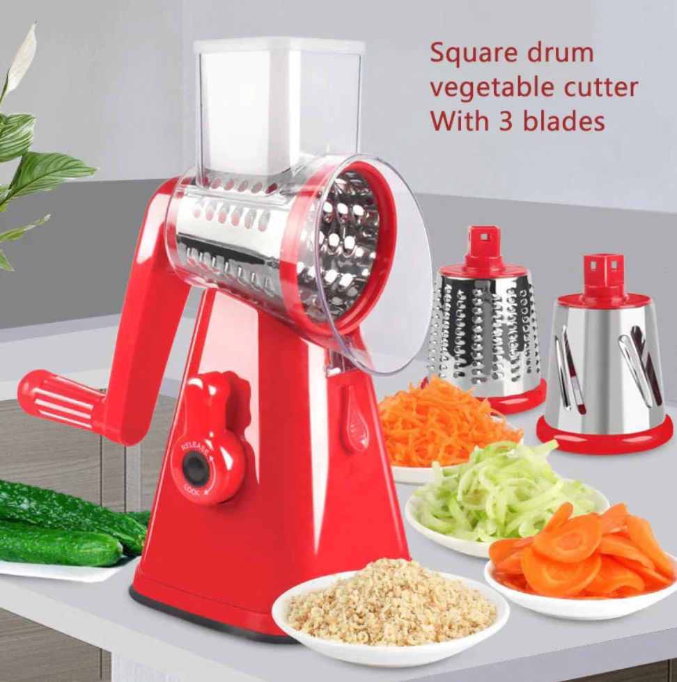 clickNcart™ kitchen-artifact-3-in-1-rotary-grater-vegetable-slicer
