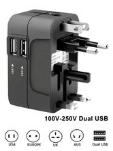 1pc Universal Travel Adapter With Dual USB Ports, 110V-240V Input, US/EU/UK/AU Plugs, Surge Protection, All-In-One Wall Charger For Over 150 Countries, Compatible With IPhone, Samsung, Tablets, And More