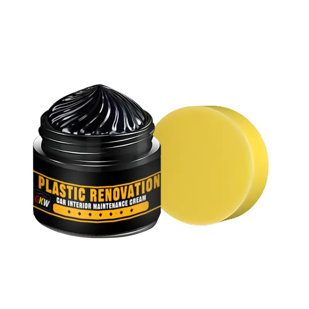 Car Plastic & Rubber Restorer - Black Shine Cream for Exterior & Interior Repair, Fade & Oxidation Resistance - Ideal for Bumpers, Mirrors & Decor