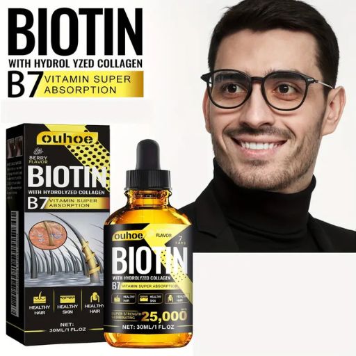 Ouhoe Biotin Hair Treatment Oil with Hydrolyzed Collagen, B7 Vitamin for Super Absorption – Alcohol-Free, Moisturizing Formula for Healthy, Smooth, Rejuvenated Hair – Suitable for Normal Hair Types – 30ml/1 fl. oz