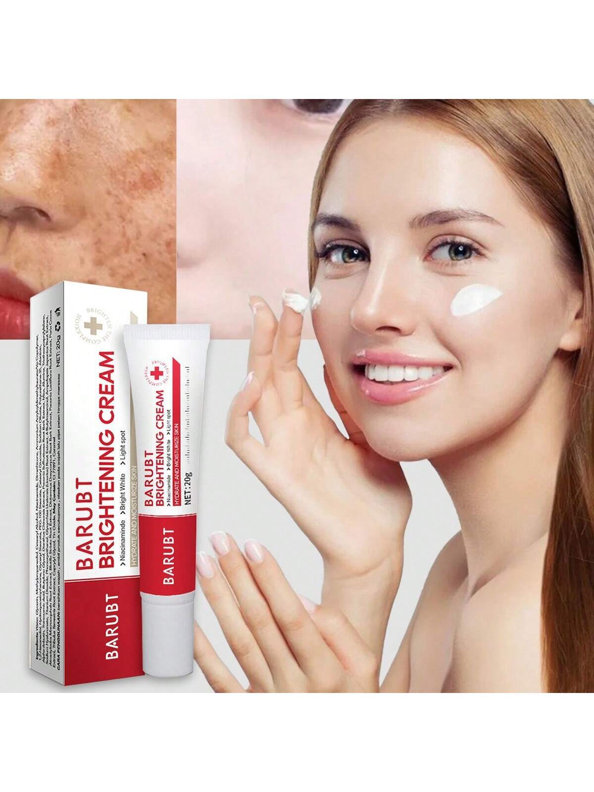 BARUBT Skin Lightening Cream, Freckle Removal Cream - Removes Skin Pigmentation, Dark Spots, Melasma, Acne Residue, Enhances Skin Radiance