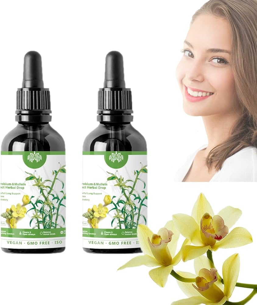 2024years Dendrobium & Mullein Extract Herbal Drops Powerful Lung Support,30ml Dendrobium & Mullein Extract Herbal Drops,Drop 1-2ml at a time，1Ounce(Box of 1) Herbal Care Essence (1pcs)